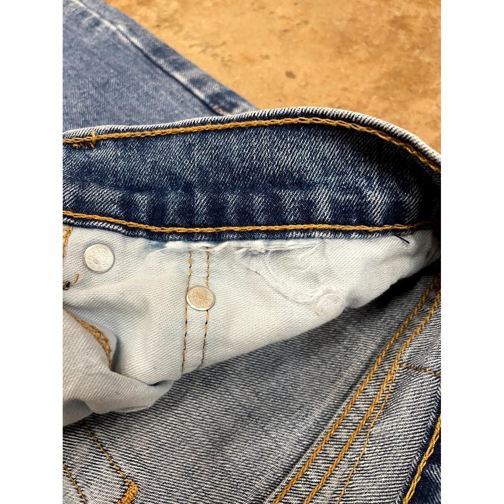 Levi's 505 Regular Fit Jeans Mens 31x34 Blue Denim Stonewash Mid Rise Straight - Picture 7 of 16